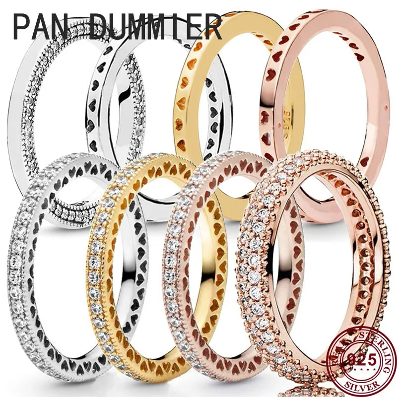 Authentic Hot 925 Silver Exquisitely Set Zircon Love Hearts Original Ladies Ring Wedding Gift High Quality Charm Jewelry new hot 925 silver me series pendant pin classic bracelet suitable for the original ladies bracelet charm jewelry