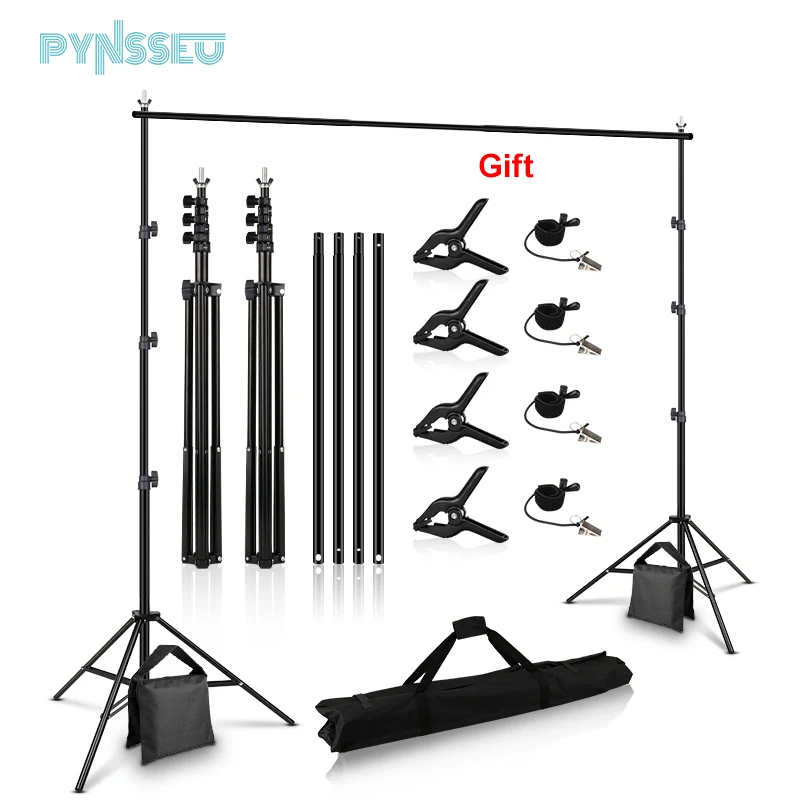 Photo Background Stand PYNSSEU 5 Size Adjustable Photography Muslin Chroma Background Support with Carry Bag for Birthday Party photo backdrop photo backdrop stands