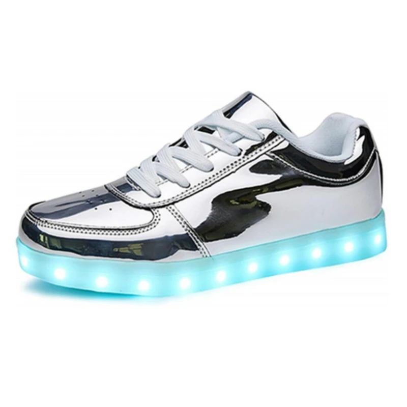 RayZing Fashion Unisex Shoes Led For Adults Schoenen men Casual Chaussures Lumineuse Light Up Shoes lover Luminous Gold Silver