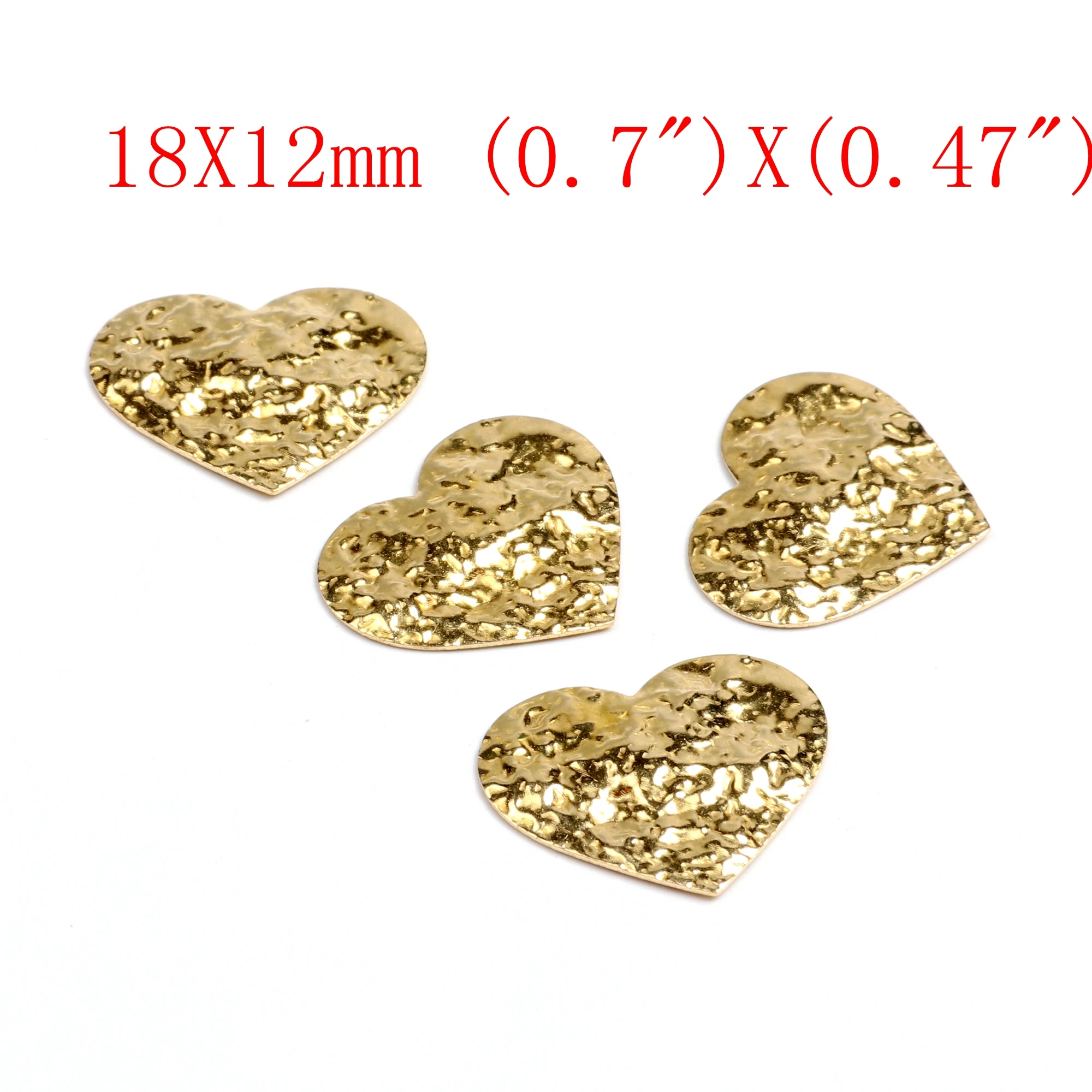 Charms aus gehämmertem Messing, herzförmiger Verbinder, Zubehör für DIY-Ohrringe, Halskette, Armband, DIY-Herstellung, Schmuckzubehör – Detail 1