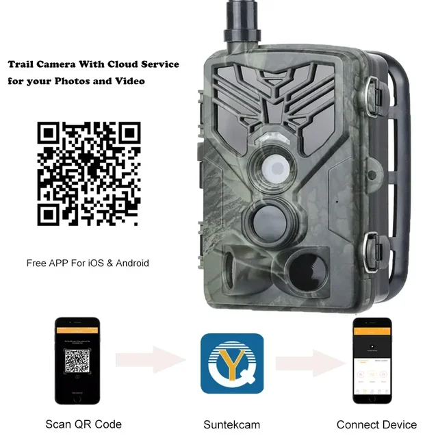 HC810PRO Wireless Trail Camera with Live Broadcast, Mobile Surveillance, Cloud Service, 4K, Wildlife Hunting Camera , 30MP 2