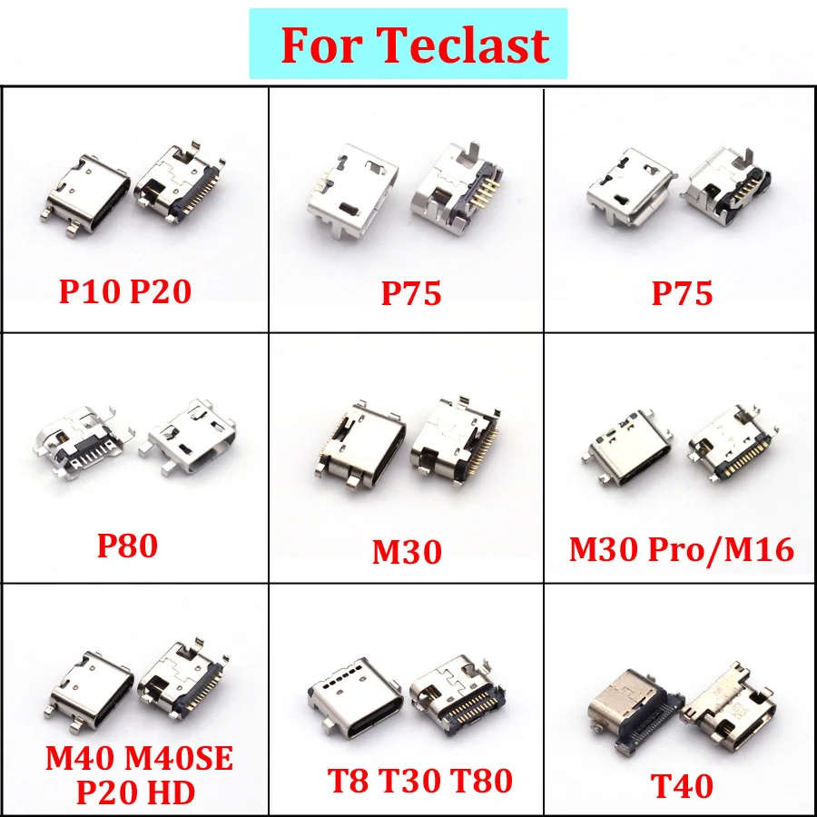 2 Pz/Lotto Per Teclast P75 P80 M40 P20Hd T30 T8 T80 T40 Plus P10 M30 Pro M16 Dock Di Ricarica Usb Connettore Jack Porta Presa Di Ricarica