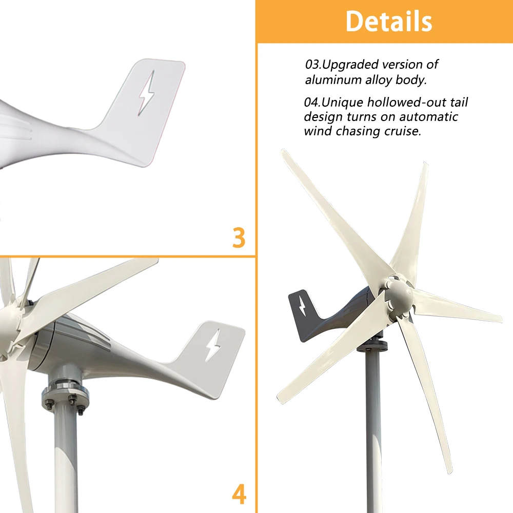 HYZHANHONG 10000Wスモールウィンドタービン発電機AC 12ボルト、垂直