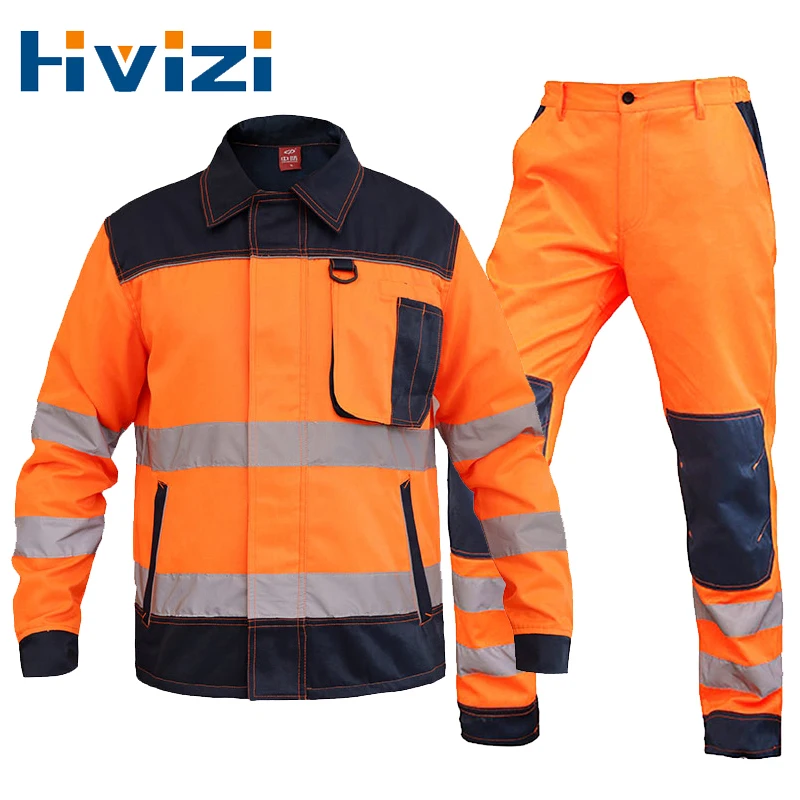 SafetyProtectiveSuitWorkClothesMultiPocketsReflectiveJacketfor