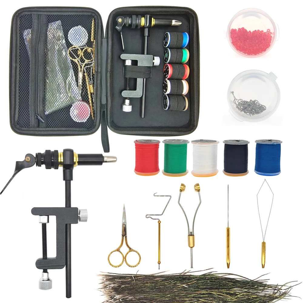 Brass Fly Tying Vise Tools Kit Fly Fishing Tying Material Bobbin