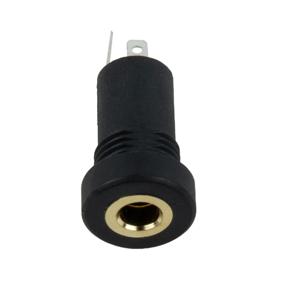 2 Pcs 3.5mm Audio High Quality Jacks Aux Socket Stereo 3 Pole Stereo Solder Panel Mount Connector Adapter Black
