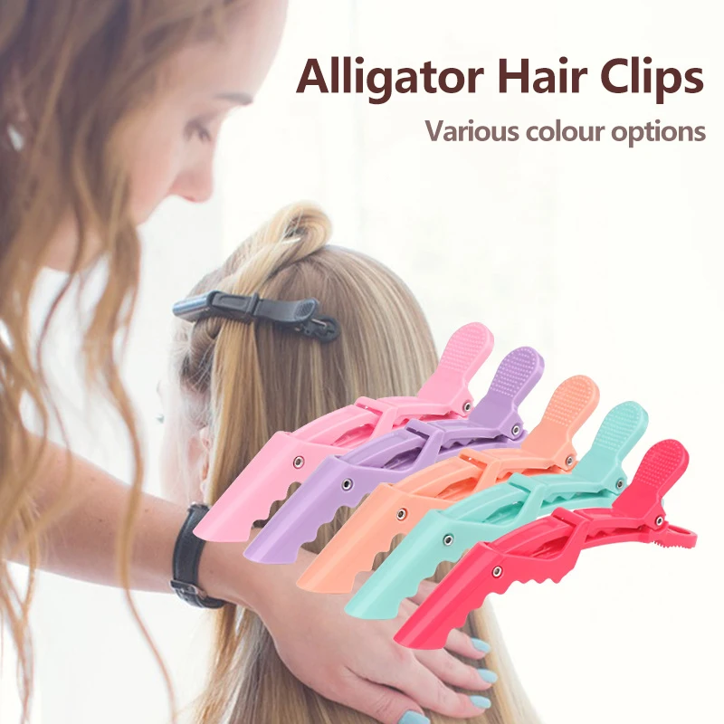 

6Pcs/Lot Alligator Hair Clips For Hairdressing Clamps Plastic Hair Claw Section Alligator Clips Women Thick Hair Claw Hairpin