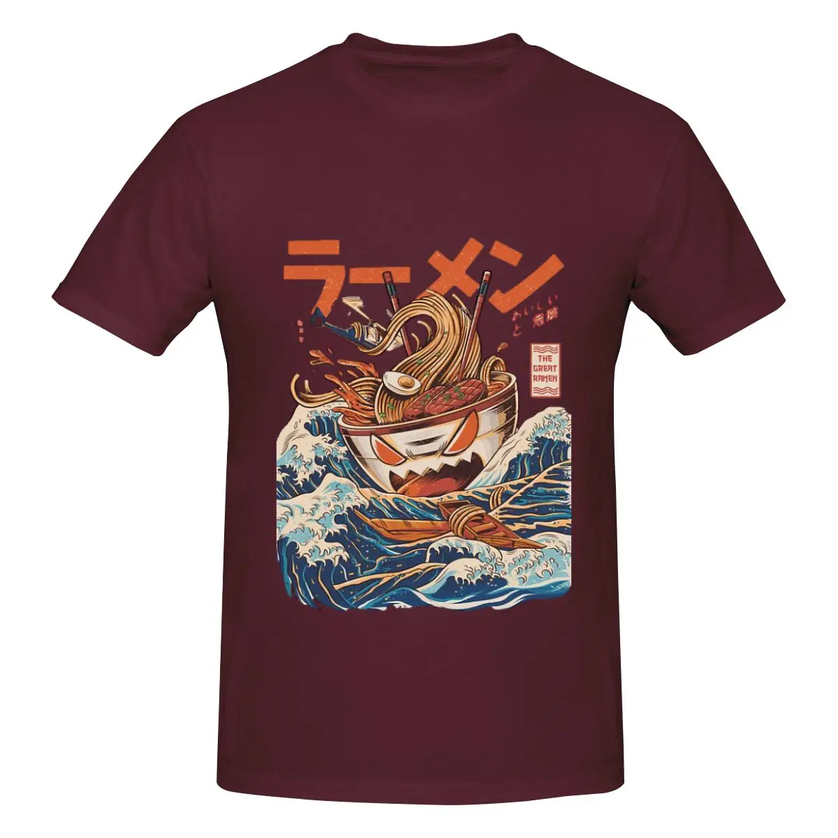 thumbnail image 1 of Camisetas de lujo The Great Ramen Off Kanagawa para hombre, camisas con estampado de verano, ropa de calle de algodón de alta calidad, tallas S a 6XL, 1 of 5