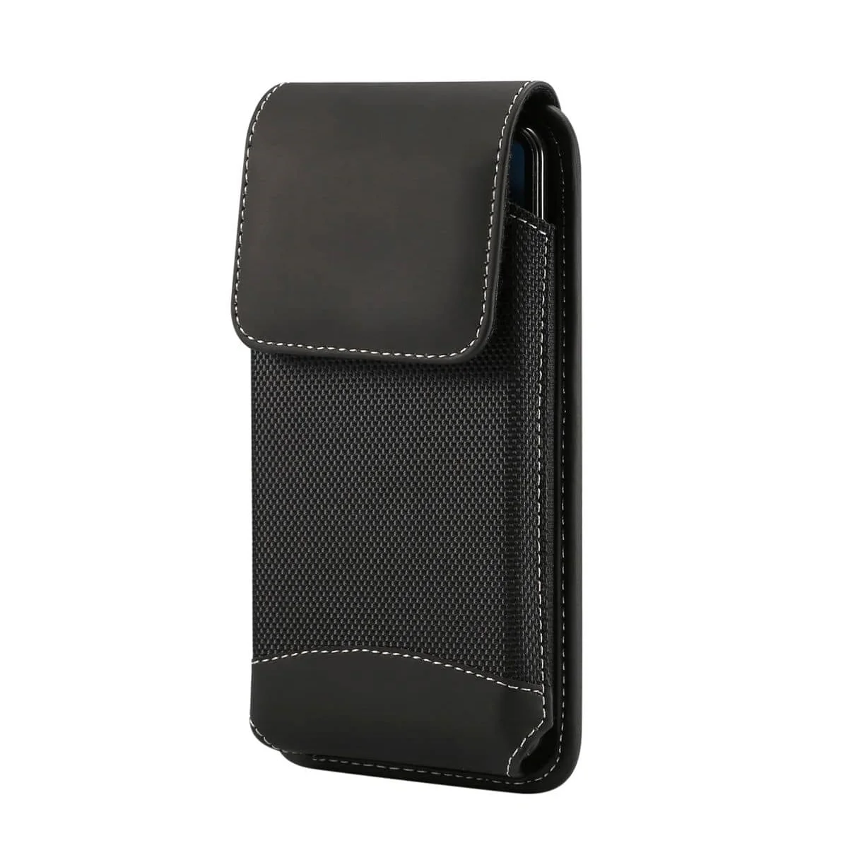 Custodia Da Cintura Per Motorola Thinkphone (2023) Design Verticale In Pelle E Nylon - Nero