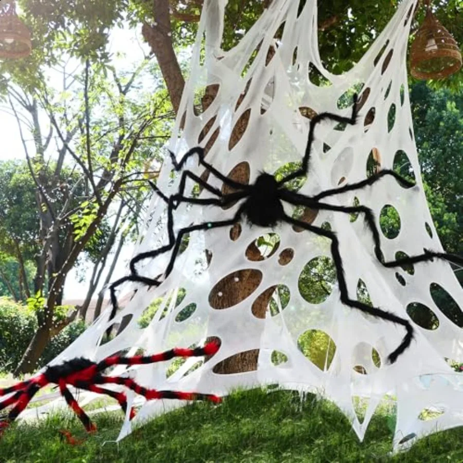 Giant Spider Web Halloween Decoration for Outdoor Fun