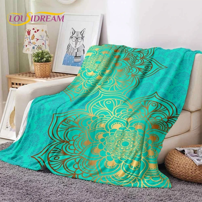 3D Mandala Yoga Flower Bohemia Meditation Nature Soft Flannel Blankets,Throw Blanket Comfortable Blanket for Picnic Beds Bedroom