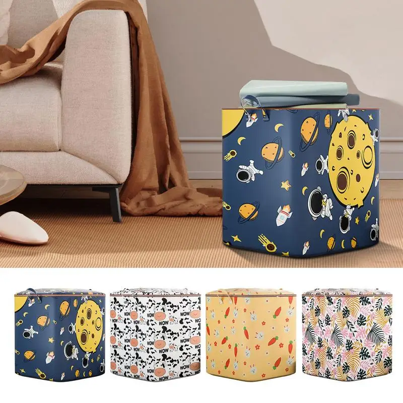 

Blanket Organizer For Closet Dustproof Large Foldable Bags With Drawstring For Home Apartment Cute Storage Bins Dormitory