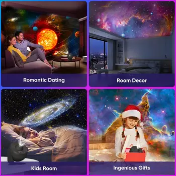 Mexllex HD Starry Sky Globe Galaxy Projection Night Light, Black Planetarium LED Lamp for Bedroom Christmas Birthday Party Gift 6