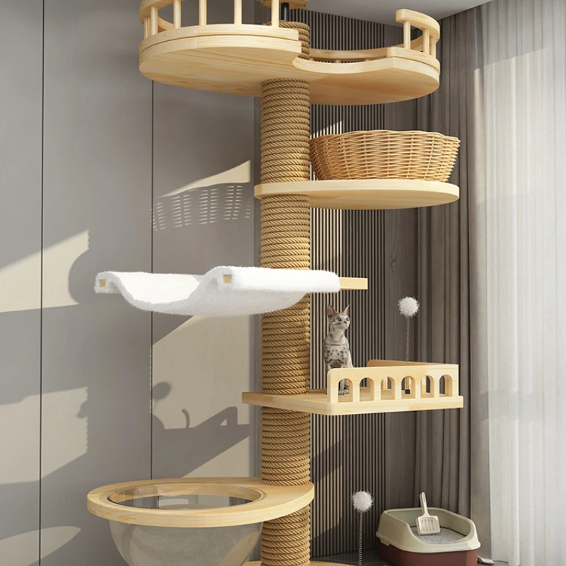 

VC Cat Nest Tree интегрированное пространство капсулы для кошек рамка для лазания эркера из массива дерева не занимает стабильной площади