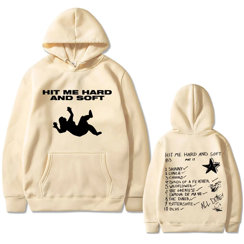 Hit Me Hard and Soft 2024 Tour Graphic Hoodie Male Vintage Oversized Harajuku Sweatshirt Men Women Fashion Casual Fleece Hoodies
