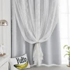 1PC Nuan Series Double Layer White Lace Tulle Curtain Blackout Drapes for Bay Window Bedroom Kids Room 4