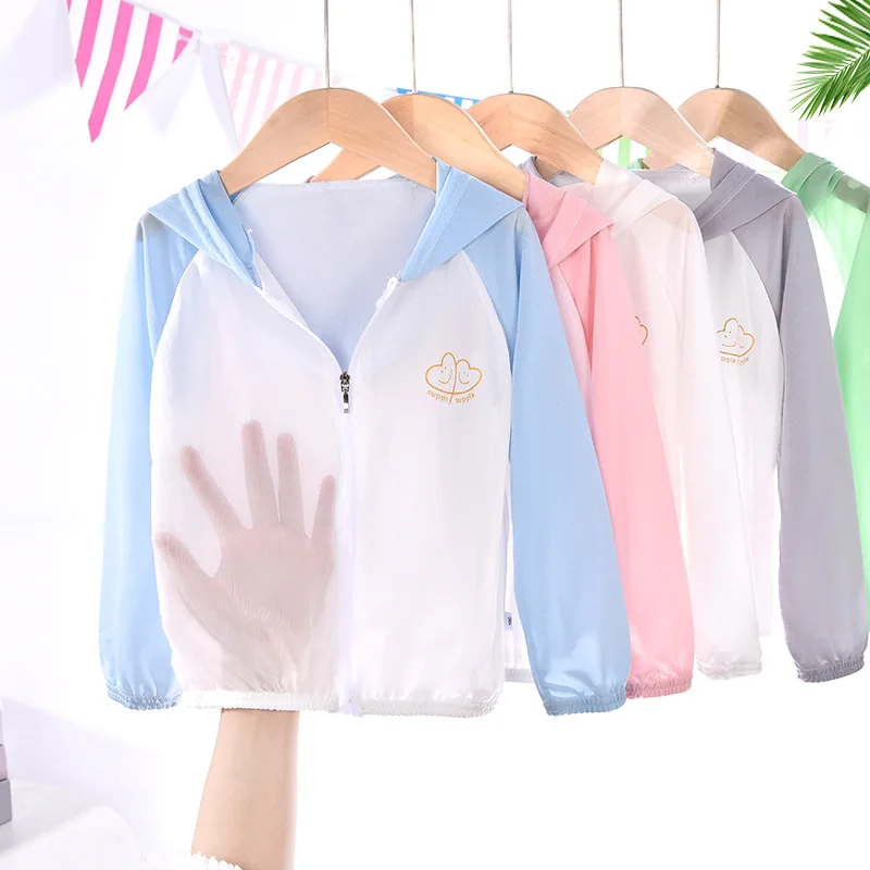 Children's Hoody Sun Protection Clothing Summer Autumn Baby Boy Girls Thin Sunscreen Coat Kids Beach Jacket Outwear Rash Guards