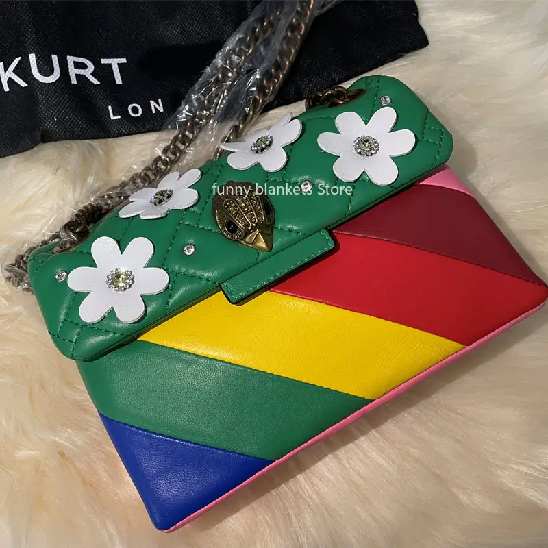 New UK Brand Luxury Eagle Colored Rainbow Bags Women Shouder Bag High ...