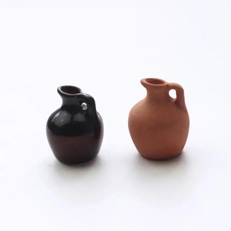 1PC Mini Ceramic Vase Crafts Arrangement Flower Home Garden Decorations Ornament Model Micro-landscape resin model decoration 4