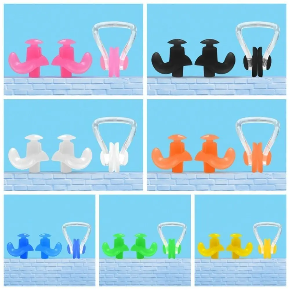 

Swimming Tools Soundproof Earplugs Portable Water Sports Silicone Silent Earplugs Reusable Pool Accessories Swimming Nose Clip