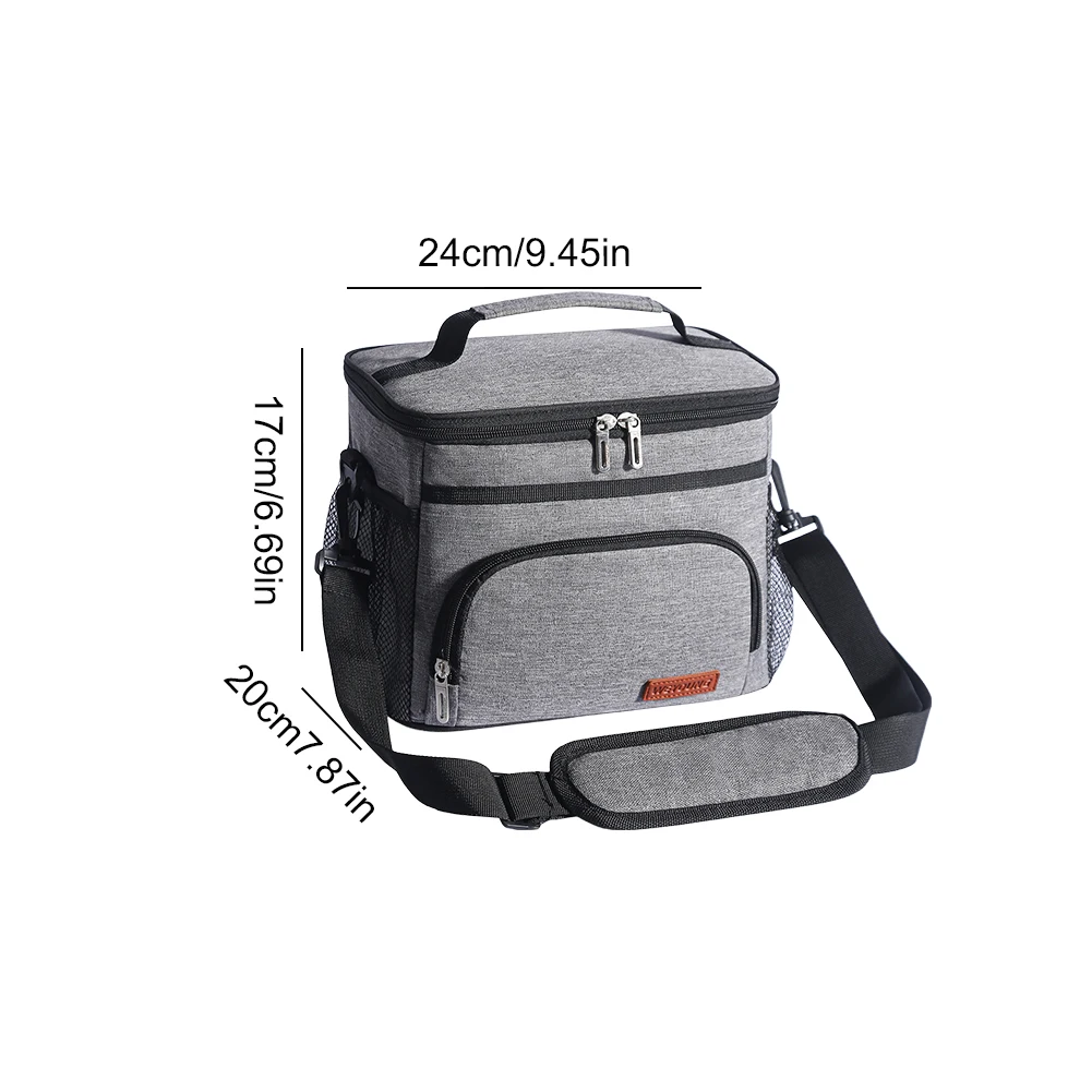 Portable Lunch Bag Food Thermal Box Multifunctional Large Capacity Travel Picnic Lunch Box with Shoulder Strap for Hiking