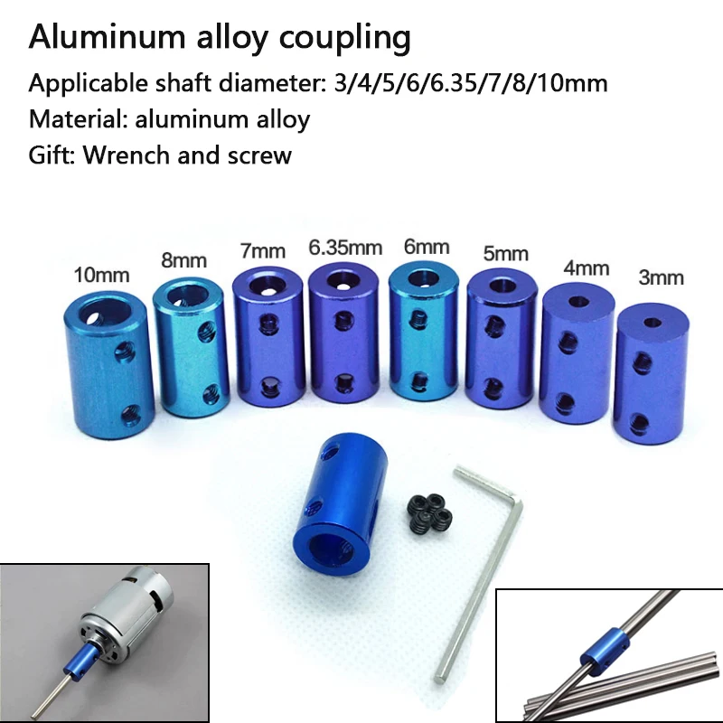 Rigid Aluminum Alloy Ship Model Connecting Shaft Motor Screw DIY Accessories Engraving Machine Coupling Aluminum Alloy Coupling shaft coupler shaft connector rigid shaft coupler