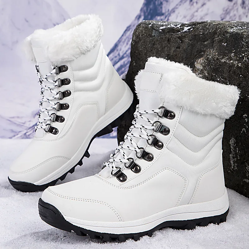 Ankel Boots for Women Winter Outdoor Warm Snow Boots Chunky Platform Waterproof Non-slip Warm Shoes Woman Boots Plus Size Casual