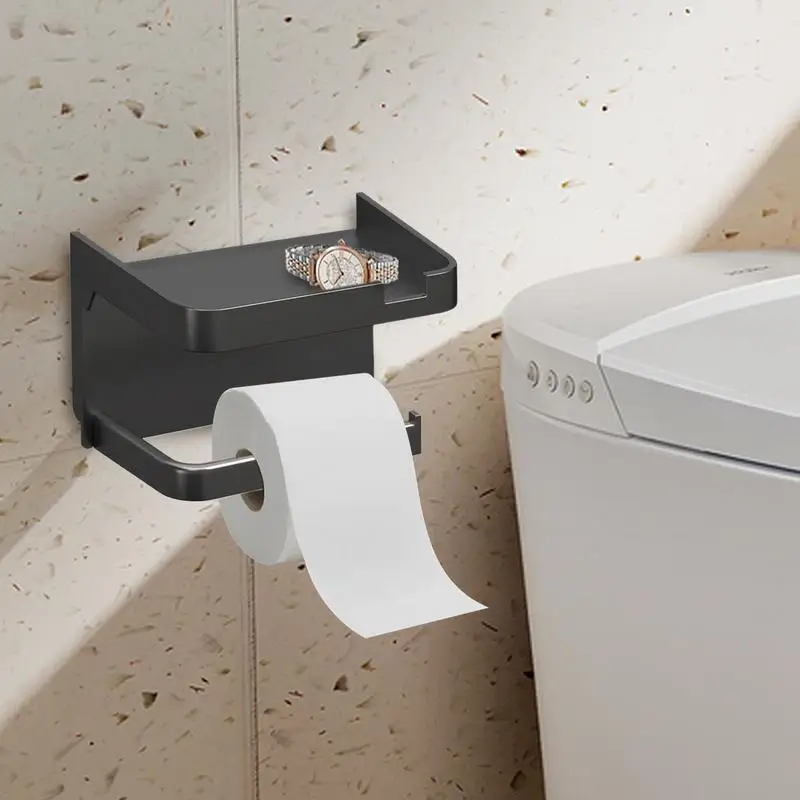 No Drill Toilet Paper Holder No Punching Paper Towel Holder Adhesive Tissue Roll Drilling Towel Rack For