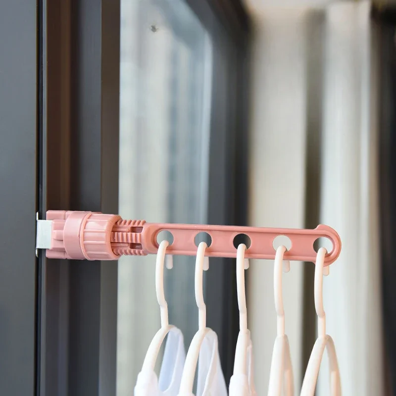 Five Hole Buckle Clothes Drying Rack for Home Use, Balcony, Travel, Portable, Non Punching, Multifunctional Clothes Drying Rack 1