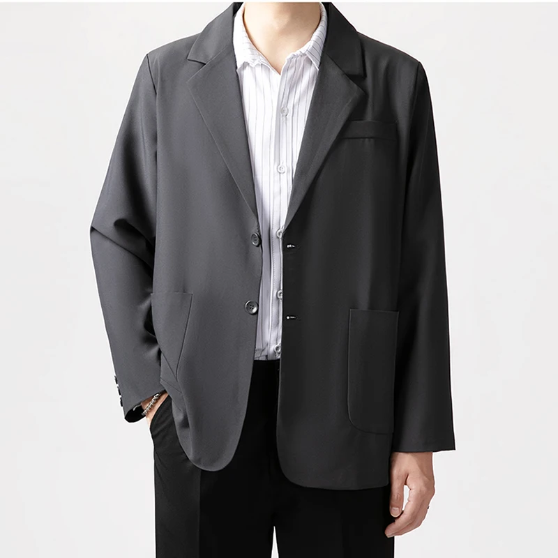 Korean Brand Mens Casual Blazer Fashion Loose Business Casual Suit Coat Gentleman Suit Jacket Men Clothing Homme Blazers