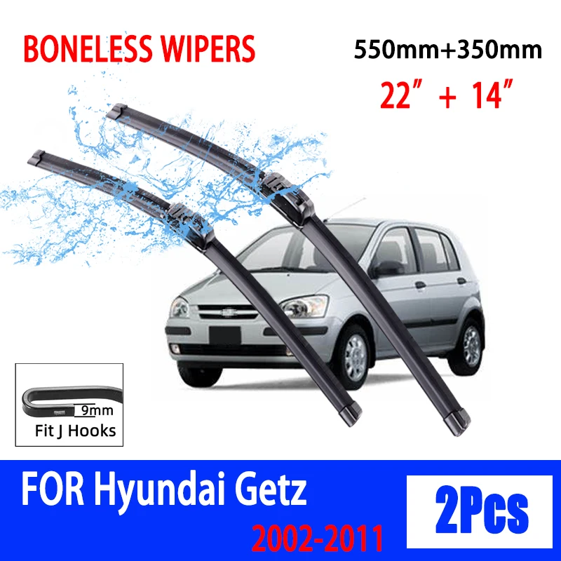Für Hyundai Getz 2002-2011 Auto-Scheibenwischer U-Typ Weicher Knochenloser Wischer HD Leise Langlebiger Autowischer 22"+14"