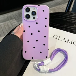 Chic Polka Dots Phone Case with Lanyard - 2 - in - 1 Protective Cover - Galaxy S23 Ultra (ZDX - P8458 - PJ84)