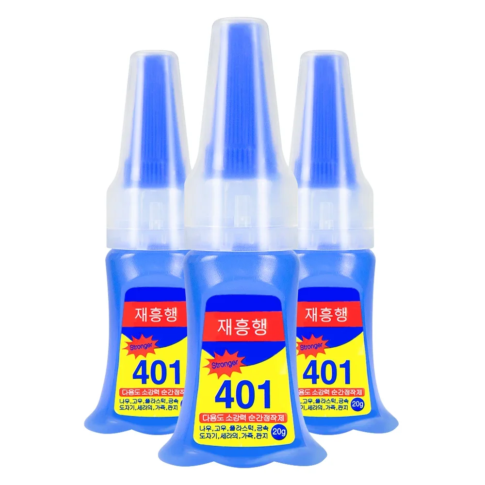 

401 Glue Instant Fast Adhesive 20ML Bottle Stronger Super Glue Multi-Purpose Fix HOT Super Strong Liquid Colorless Adhesive Glue