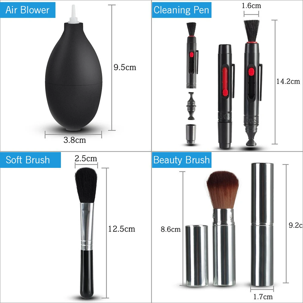 Kit Nettoyage Appareil Photo 14 pièces Souffleur Stylo Chiffon