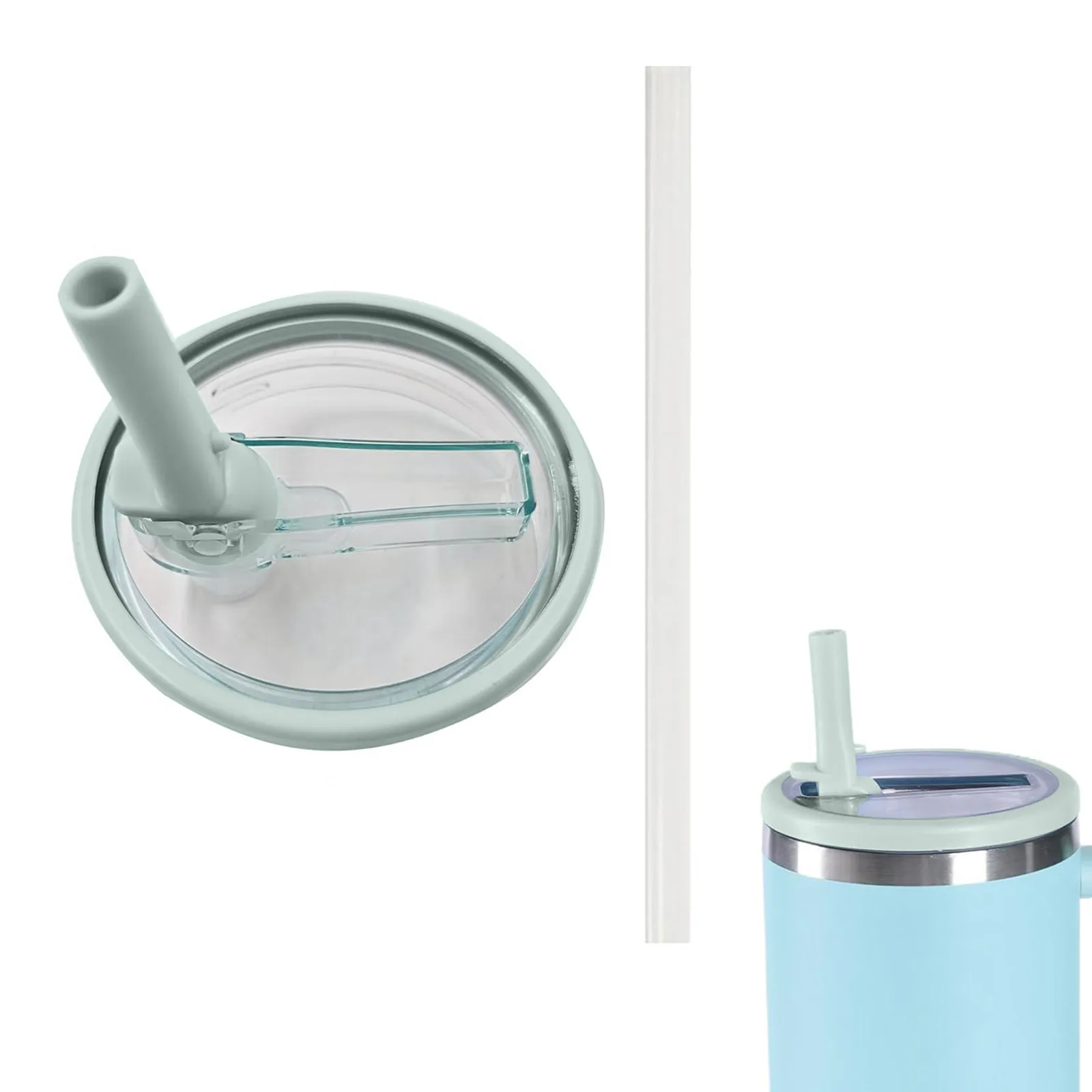 2 Pack Tumbler Flip Straw Lid Replacement Fit Forquencher Spill Proof Resistant Tumbler Lids Reusable Tumbler Cover For Cup