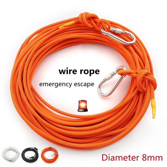 10m Diameter 8mm Steel Wire Core Safety Rope Home Fire Protection