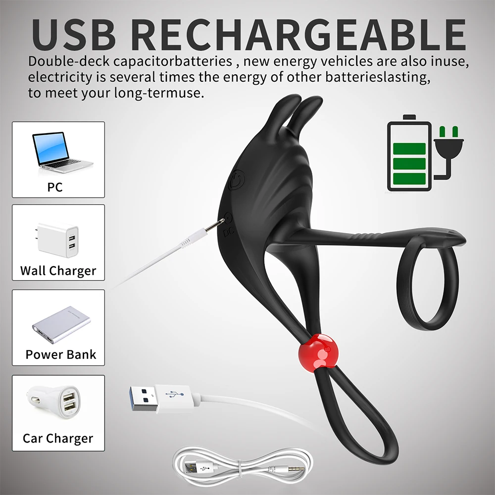 Ring Delay Ejaculation Wireless Remote Control Stimulator Massager Vibrator Sex Toys for Men Couple_voghion.com