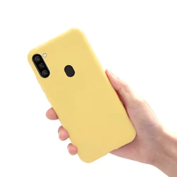 Vibrant Color Silicone Soft Case - Cute & Fashionable Gift for Samsung Galaxy A11/M11 (Yellow)
