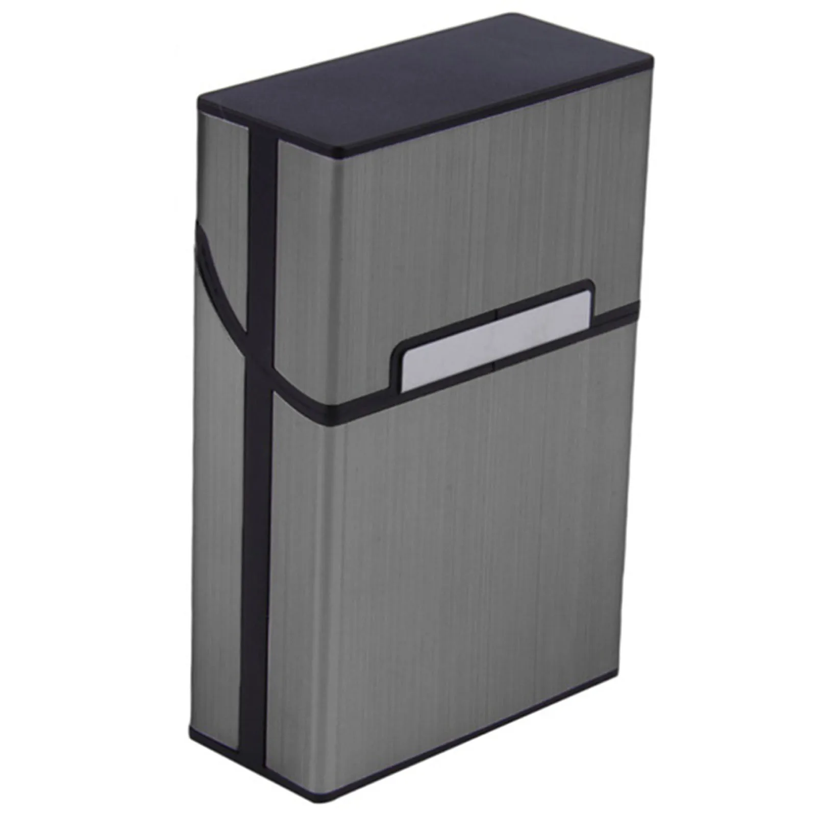 Sleek Aluminum Brushed Cigarette Case - Durable & Portable Storage Box with American-Inspired Square Design