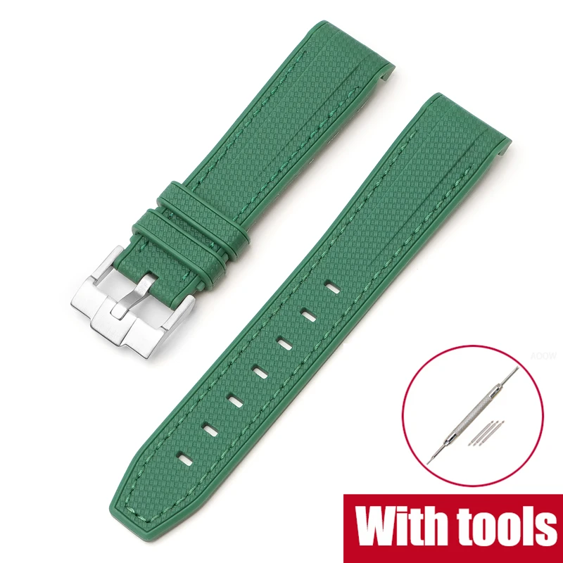 Premium Liquid Silicone Watch Band - Universal 20mm Strap with Curved Interface