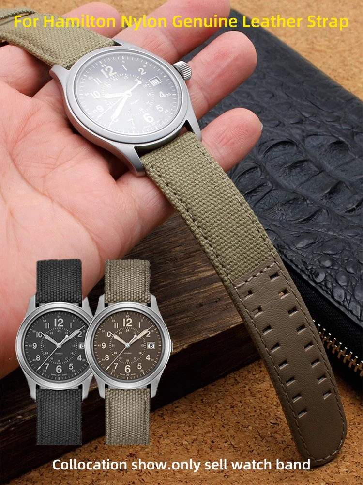 Nylon Genuine Leather Strap for Men's Watch - 20mm/22mm Canvas Band