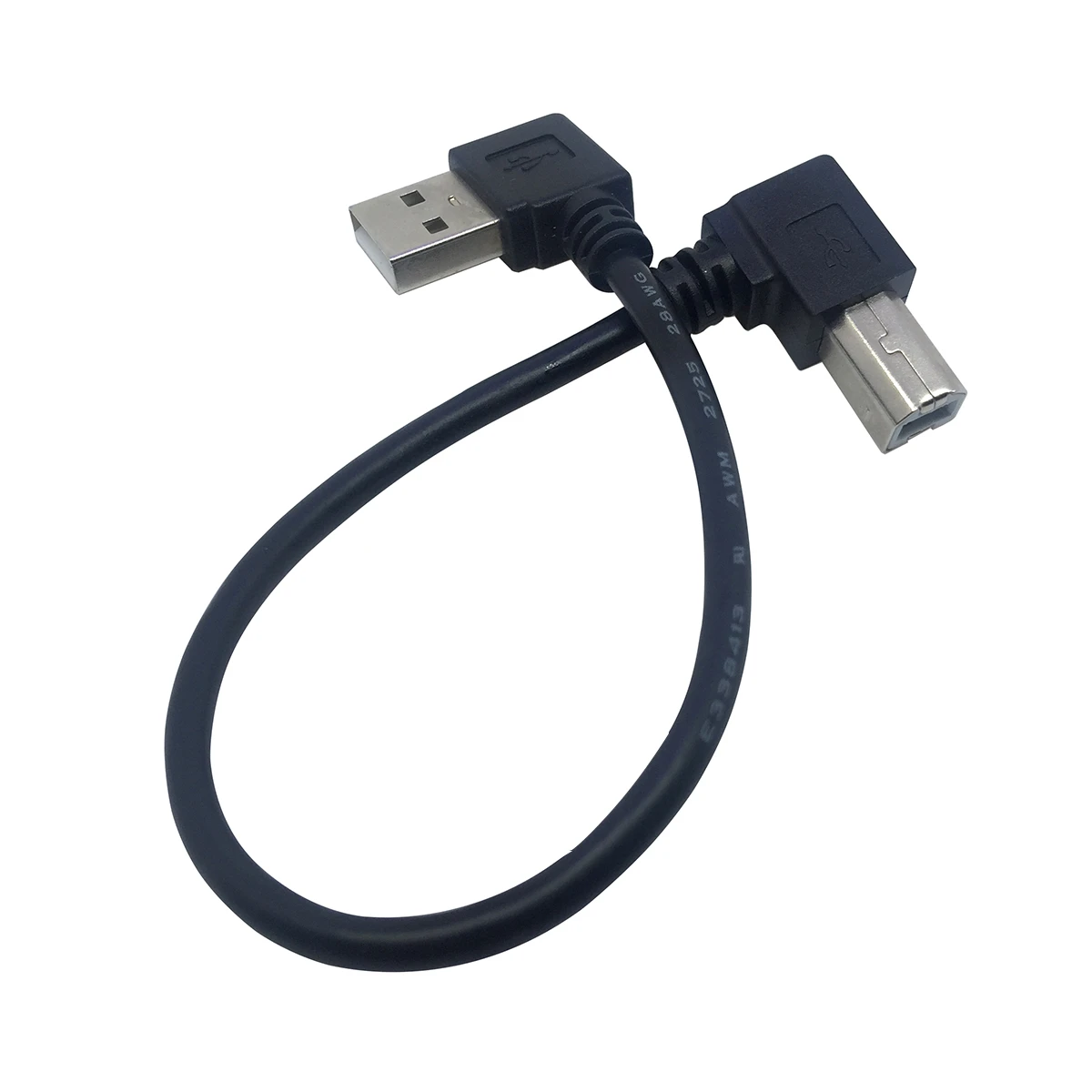 

Кабель для принтера с левым углом 90 градусов, разъем а папа USB 2,0, разъем в папа 20 см