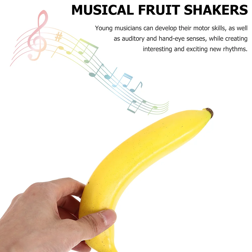 2 Pcs Simulated Fruit Sandbox Infant Toys Percussion Shaker Musical Fruit-shaped Instrument Abs Children Baby Maraca