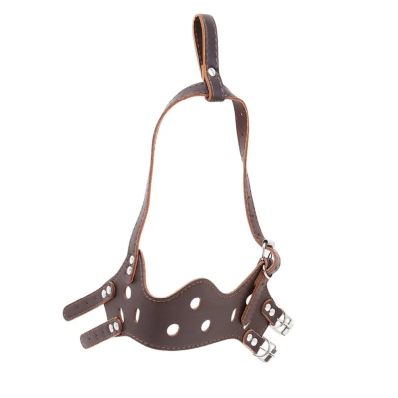 Soft Leather Muzzle for Dogs Anti-Biting Secure Adjustable & Breathable Pet Small Large Dogs Muzzle Allows Drinking & Eating dog muzzle