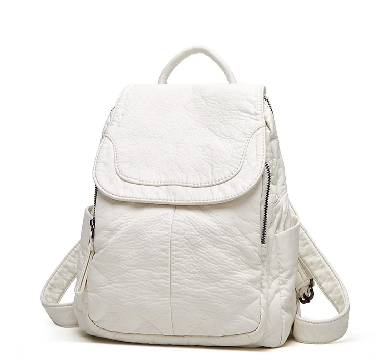 Soft Leather Backpack For Women Minimalist High Capacity Travel_voghion.com