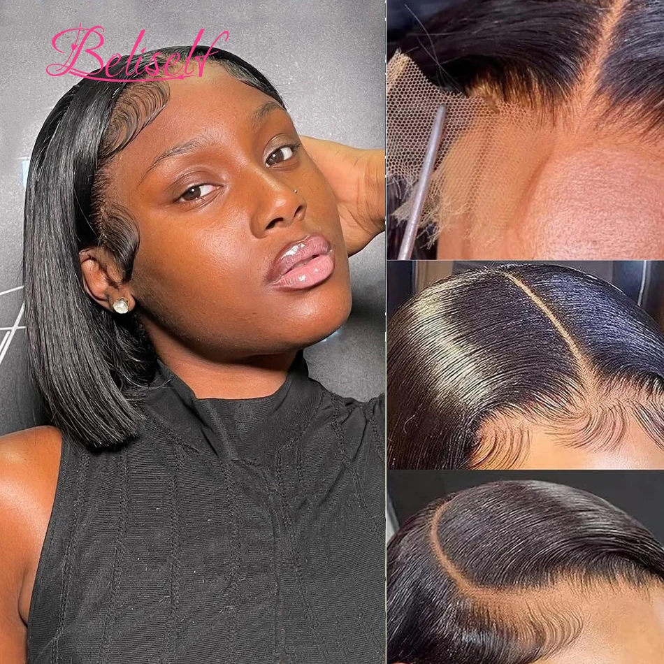 Short Bob Wig Brazilian Straight Bob 13x4 HD Lace Frontal 5x5 HD Lace Closure 250 Density Human Hair,human hair wig