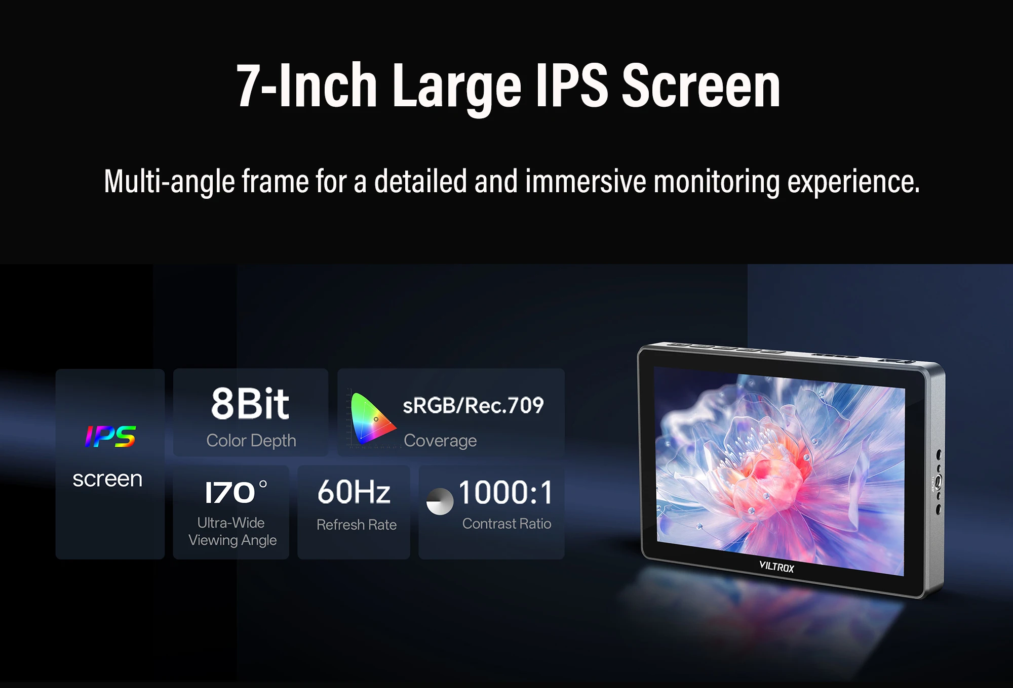 Viltrox DC-L1/DC-L2 Camera Monitor 600 Nits 7 Inch HDMI SDI Input Output Touch S