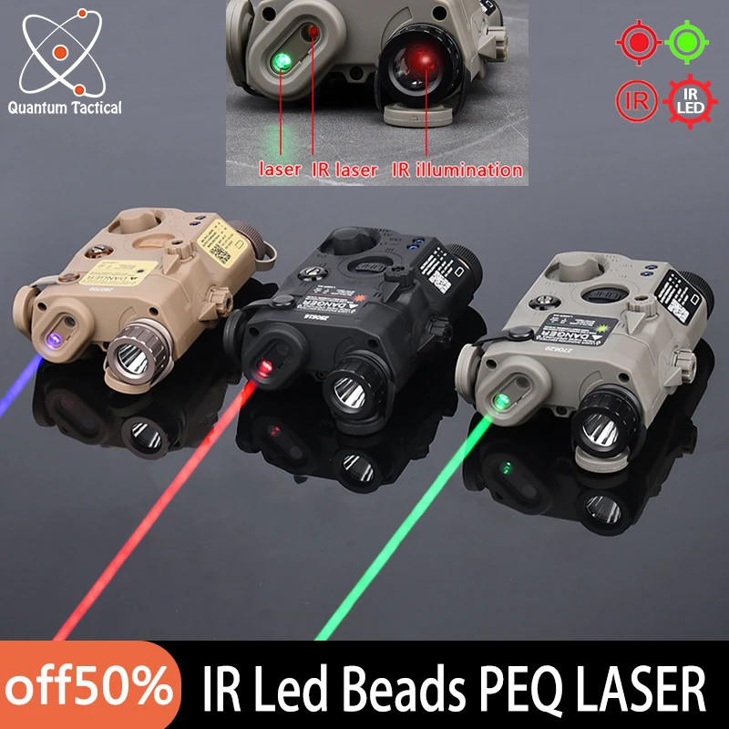 Airsoft Tactical PEQ15 Green Red Dot Laser IR Aiming Sight IR