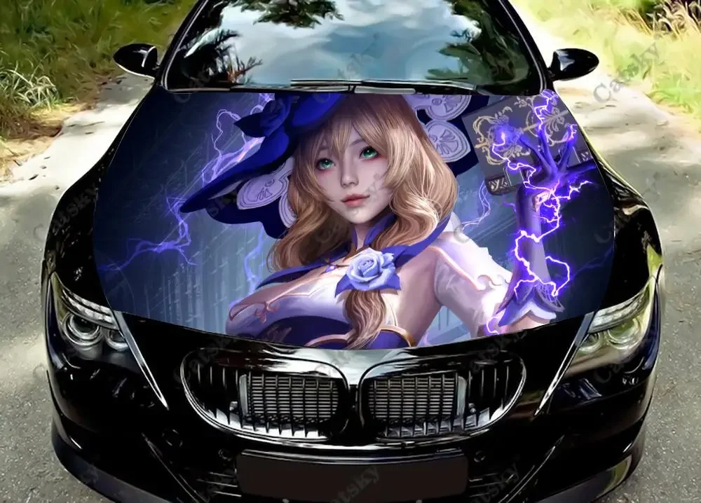 

Lisa Minci (Genshin Impact) Car Hood Vinyl Stickers Wrap Vinyl Film Engine Cover Decals Sticker on Car Auto Accessories