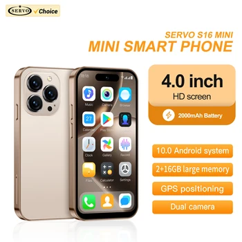 الهاتف الذكي الرسمي SERVO S16 Mini Android اللطيف 2 SIM الاستعداد 3G Network Dynamic Island 4.0 "عرض هاتف صغير بطارية 2000 مللي أمبير في الساعة 1